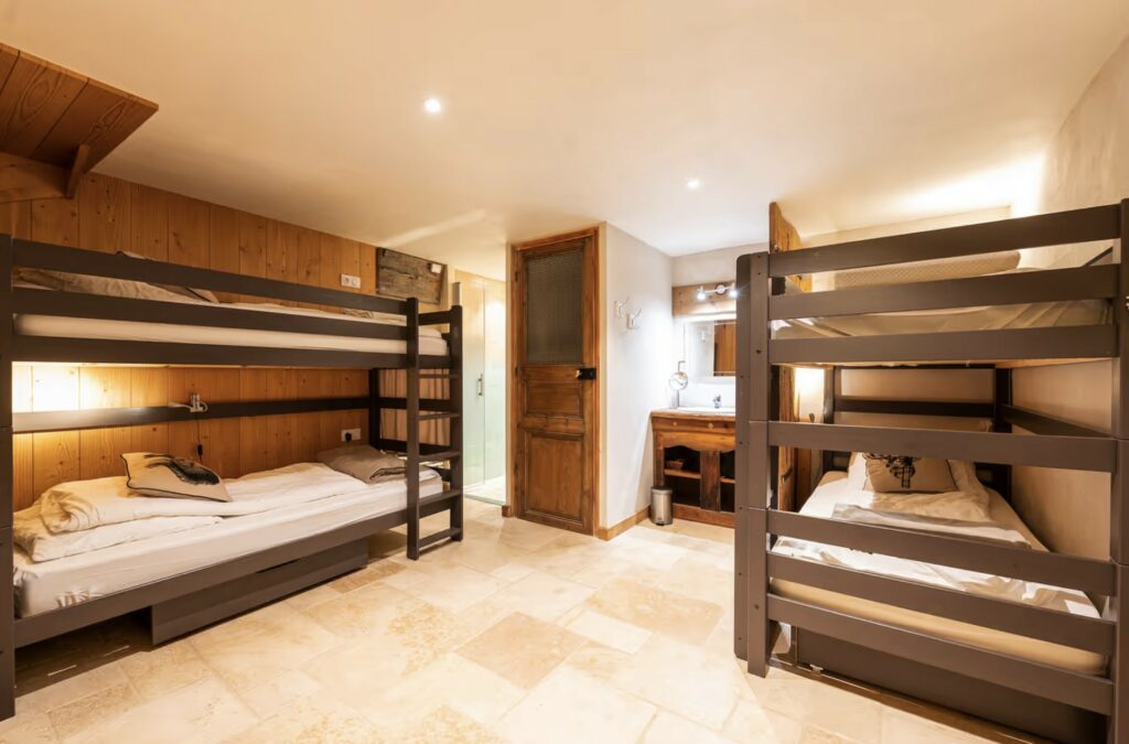 Chambre 4 familiale du Chalet Alouette, lits superposés